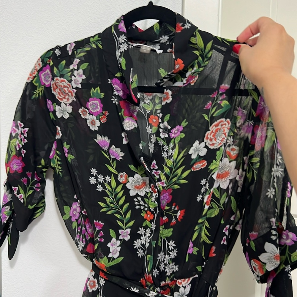Calvin Klein size 10 floral shirt dress